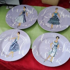 Elegant Purple Fashion Plates Set